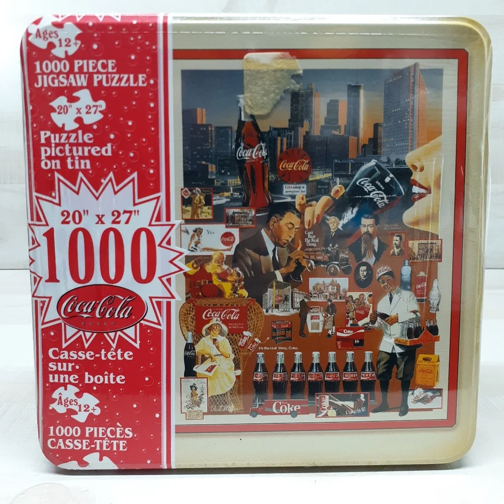 NOS Coca Cola Tin Box 1000 Piece 20 x 27 Puzzle In Collectors Tin - Picture 8 of 8